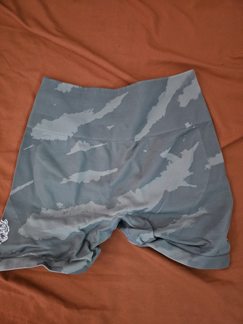 Darc Sport Women's High-Waist Bike Shorts in Slate Gray Camo